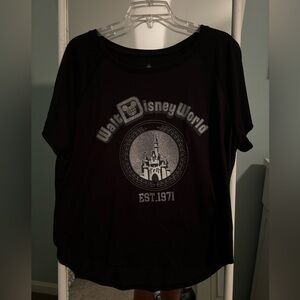 Walt Disney World, black T-shirt with silver glitter. 1X